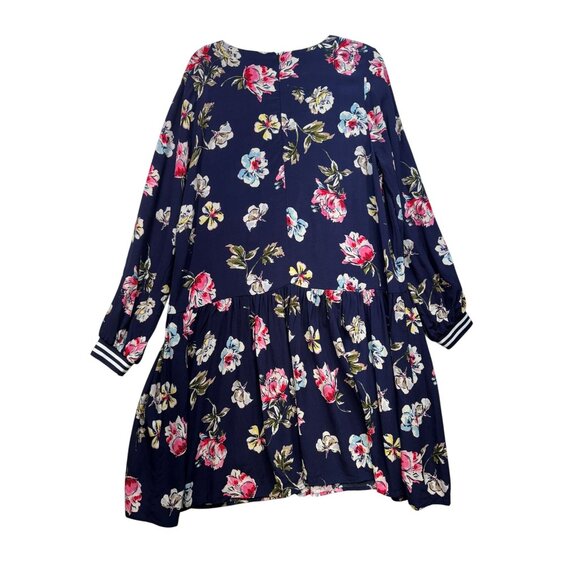 Joules Womens Long Sleeve Dress Size 12 Navy Floral Viscose - Picture 11 of 13
